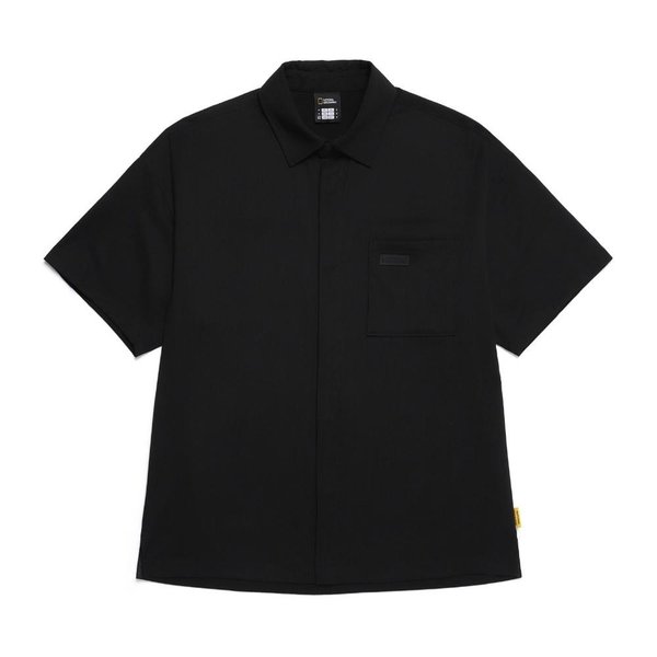 [여주점] N252USH490 크링클 세미오버핏 반팔 셔츠 CARBON BLACK