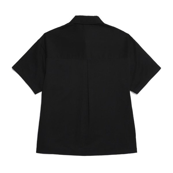 [여주점] N252USH490 크링클 세미오버핏 반팔 셔츠 CARBON BLACK