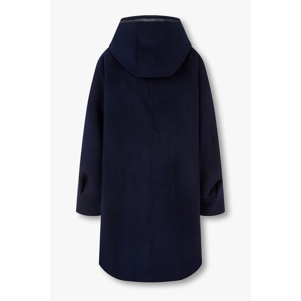 울 블렌드 버클 디테일 후드 코트 7225416701147