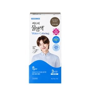 물염색 3회분 미디엄브라운 100% 물만 섞는 순한 염색약