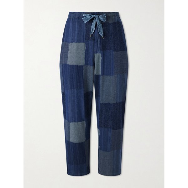 투기하기 스트레이트 레그 패치워크 코튼 드로우스트링 팬츠 46376663163042638