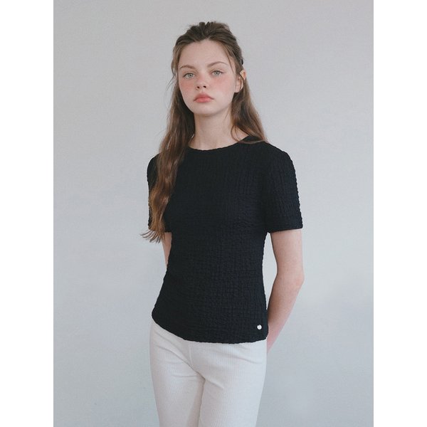 크링클 소프트 블라우스_Black Ink