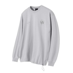 Bottom Hem String Long Sleeve T-shirts (Light Grey) [LSRSCTR114M]