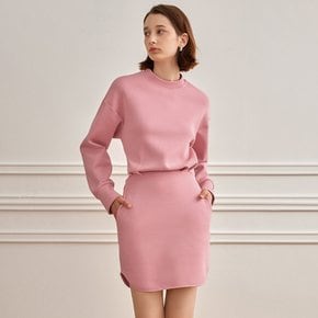 YY_Wool roundneck sweatshirt dress_PINK