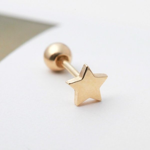 10K GOLD 별 데일리 귓바퀴 연골 피어싱 미니귀걸이 한쪽