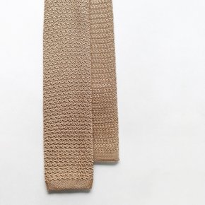 솔리드 베이지 실크 니트타이(Solid Beige Silk Knitted tie)