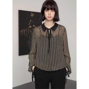 RIBBON TIE DOT BLOUSE[A]