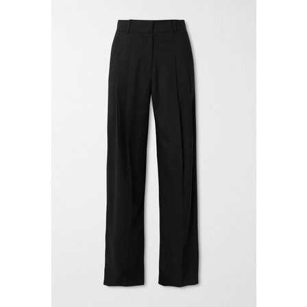 THE FRANKIE SHOP Gelso Pleated Tencel-blend Straight-leg Pants 블랙