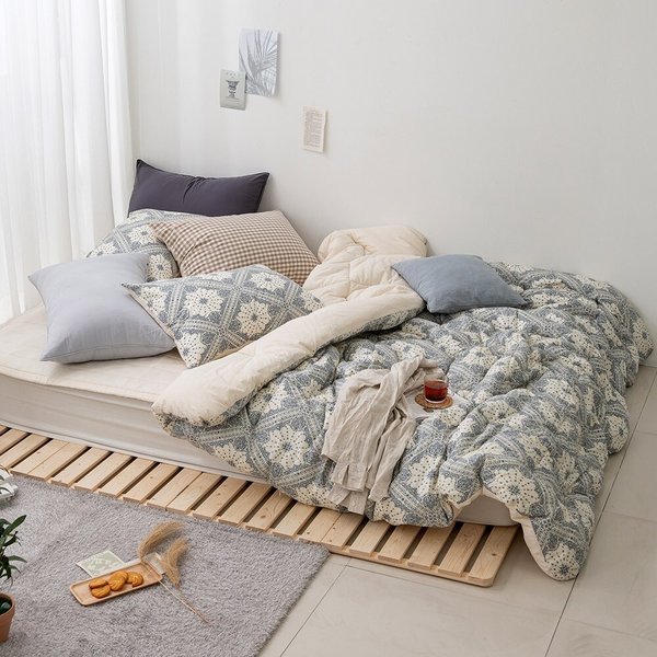 더블리 페이즐리 40수 순면 차렵이불 Q 베개세트