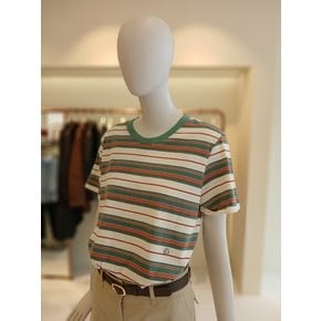 [여주점] 씨씨콜렉트 스트라이프라운드넥티셔츠E252psm143