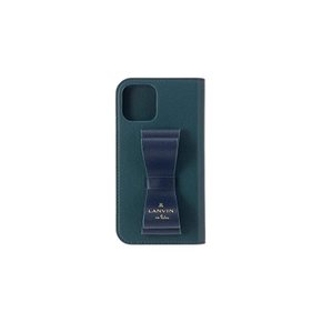 LANVIN en Bleu - Folio Case Stand & Ring Ribbon 2-Tone for iPhone 13 Pro Navy Vintage Blue