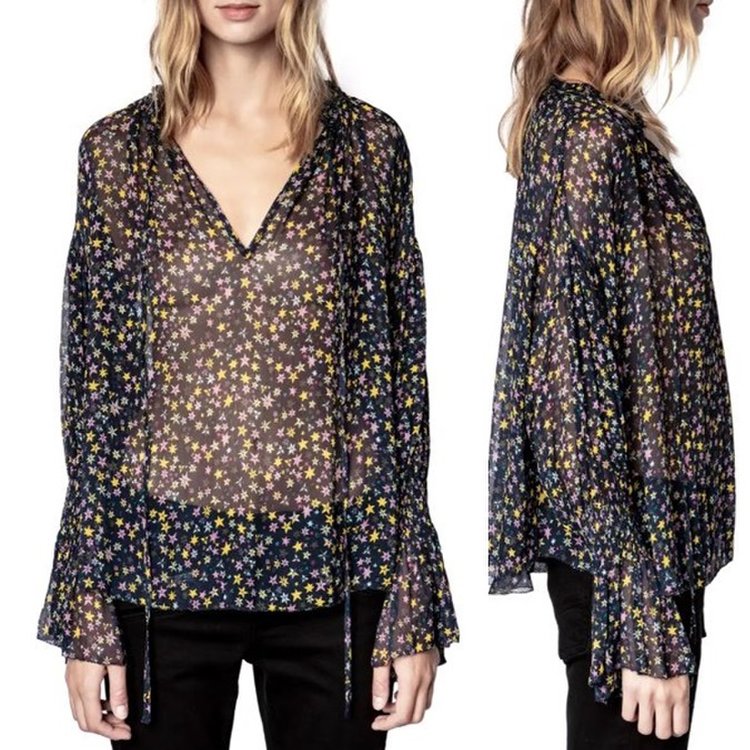 쟈딕앤볼테르 탈리사 크링클 에투왈 프린트 Zadig and Voltaire Talisa