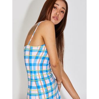 탑걸 TG PLAID PRINT CAMI MINI DRESS_T316DS500