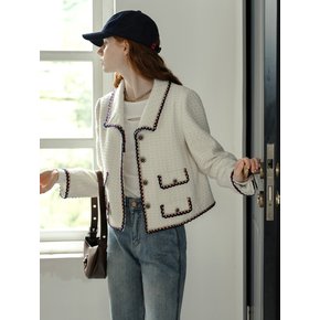 Cest_slim line white half jacket