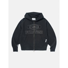 DTO Applique Pigment Zip Hoodie (CHARCOAL GREY)