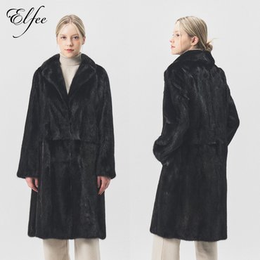 진도 엘페 [진도 Elfee] 풀스킨 휘메일 밍크 롱코트(E8W3EC13)