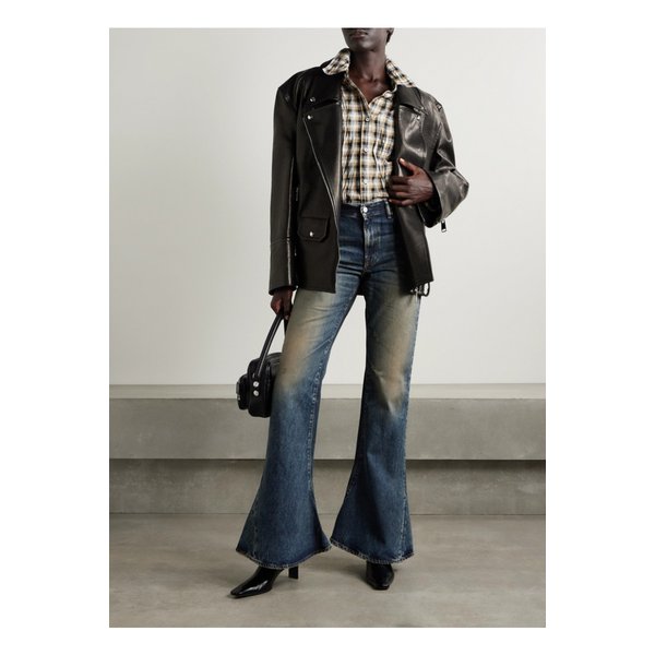 2024 디스트레스 하이라이즈 슬림핏 플레어  진 블루 46376663162861391