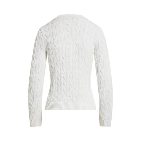 버튼 트림 케이블 니트 코튼 스웨터(WMLRSWES6820881100)