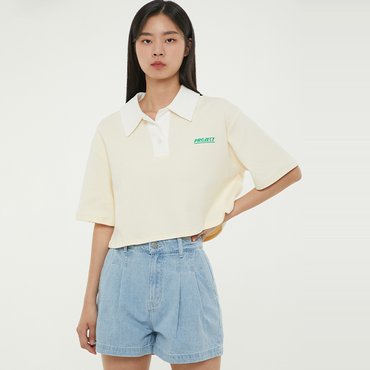 LAP [made by LAP] 나염 포인트 카라 배색 티셔츠 AP2CT464