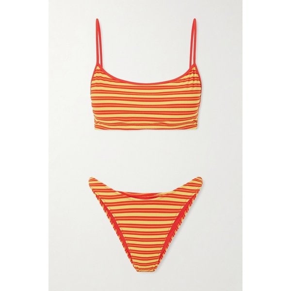 스트라이프 리브 비키니 오렌지 46376663163043599