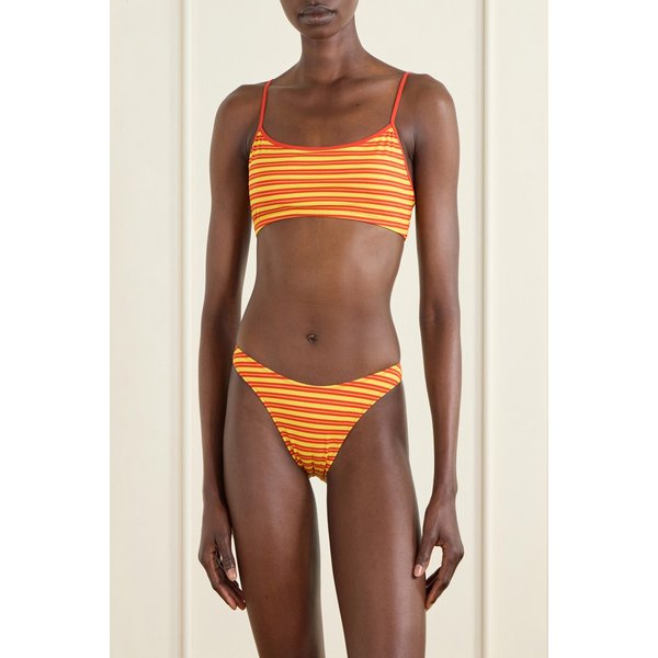 스트라이프 리브 비키니 오렌지 46376663163043599