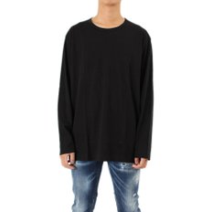 남여공용 긴팔 박스티 HH_T03_077 블랙 Round Neck T-shirt