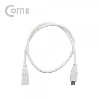 엠지솔루션 [BT129] Coms USB 3.1(Type C) 케이블(M/F)55cm,White