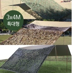 캠핑 차박어닝 타프그늘막 위장막 3x4m 카키사막블랙