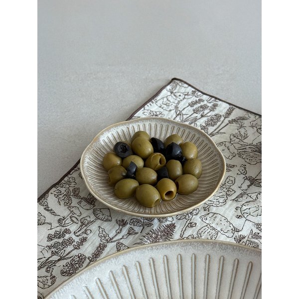 린넨베이지 플라워찬기 소 MADE IN JAPAN