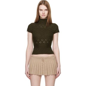 카키 비비안 케이블 터틀넥 탑 H25609S020 Dark Olive