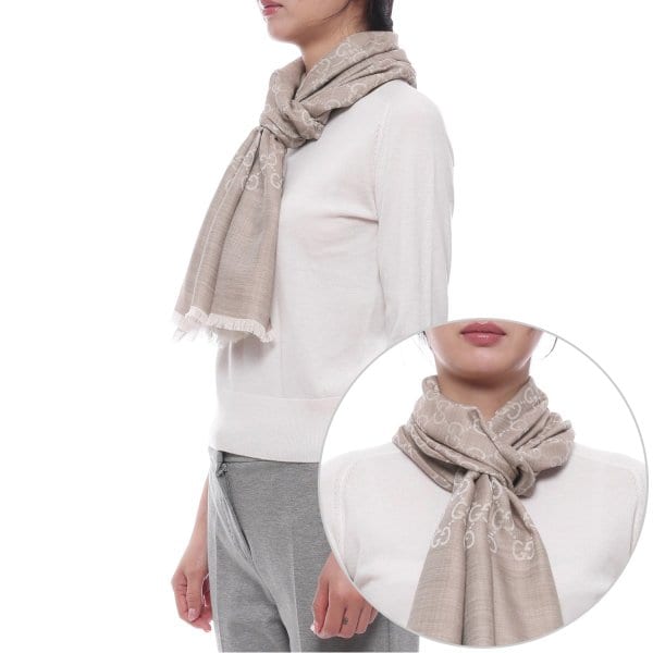 [부산점] [구찌] 25FW 여성 GG 자카드 울 실크 머플러 (165904 3G646 9500 W 25F)