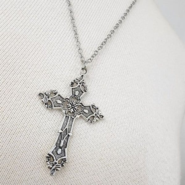빈티지 기본 클래식 십자가 실버 모던 팬던트 (WFJD5QX)