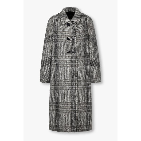 여성 헤어리 더블 스냅 버튼 코트 A525308518000