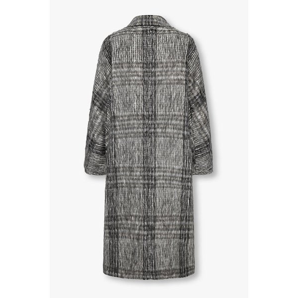 여성 헤어리 더블 스냅 버튼 코트 A525308518000