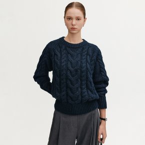 그레이디스 케이블 울 니트_네이비 / GLADYS CABLE WOOL KNIT_NAVY