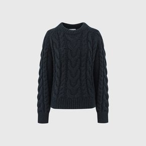 그레이디스 케이블 울 니트_네이비 / GLADYS CABLE WOOL KNIT_NAVY