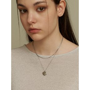 2 line layered heart necklace