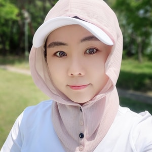 밥앤스미스 여성 골프마스크 자외선차단 후드형 얼굴햇빛가리개