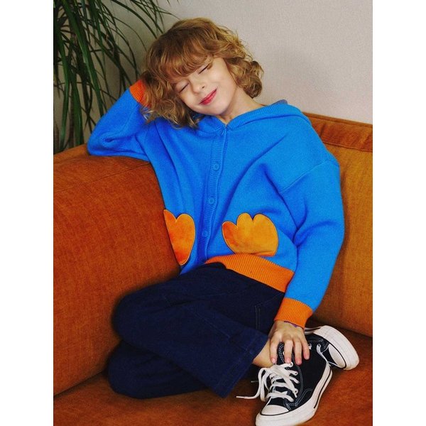 플러피 키즈 후드 스웨터 가디건