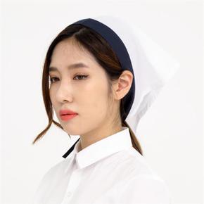백색네이비 머리끈스카프
