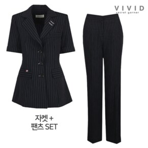 VIVID SET 여성 롱스트라이트 여름정장자켓+팬츠 세트