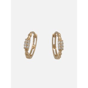 14k cubic cluster one touch earring