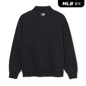 [코리아공식] 베이직 스몰로고 기모 반집업 맨투맨 NY (Black)