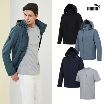 푸마 [이월상품] [PUMA]NEW 푸마 어반트랙자켓+티셔츠 남성 2종세트 3컬러 택1