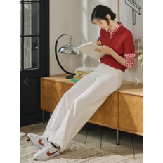 와이드 뒷밴딩 데님 팬츠 - 아이보리 BF5321C050