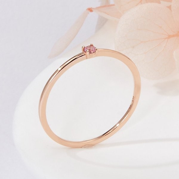 [비앤비골드] 18K 비쥬 투어마린 엥게이지 탄생석 반지 NPR42060