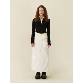 RIBBON CARGO SKIRT - WHITE 리본 카고스커트