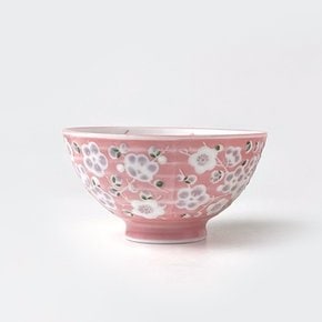 [특가]매화 공기 핑크 도자기 밥그릇