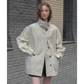 Washed cotton high neck jacket [TIFA05JK01]_Beige