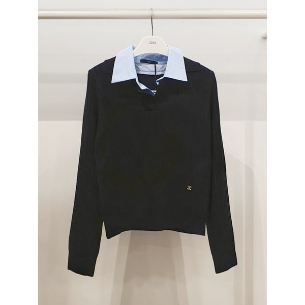 [파주점] 쥬크 주크 울혼방 카라넥 배색 골지니트 V254KSK932